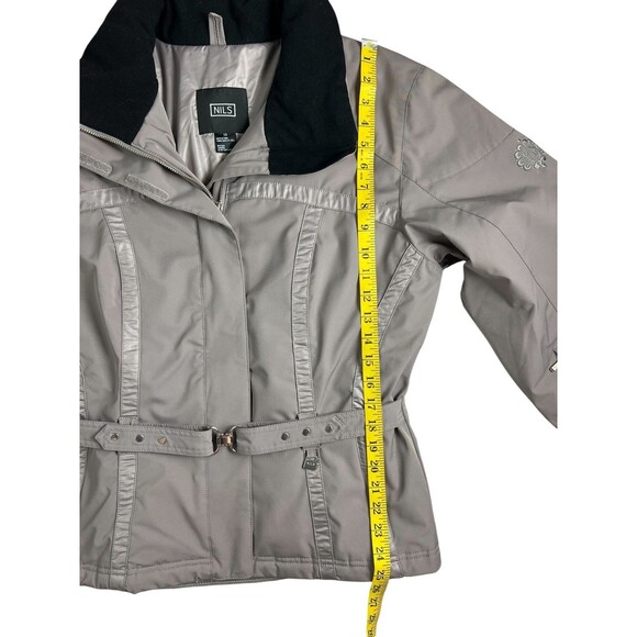 Nils Women's Heavy Winter Coat Size 10 Taupe Belted Insulated Snow Ski Coat - Picture 10 of 16